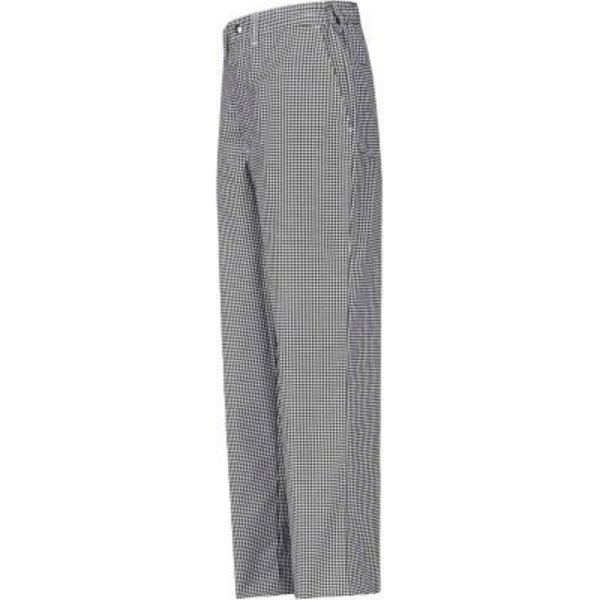 Vf Imagewear Chef Designs Cook Pants, Unhemmed, Black & White Check, Polyester/Cotton Twill, 34" x 36" 2020BW3436U